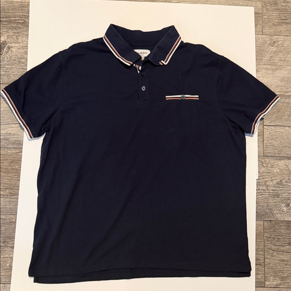 Goodfellow & Co Dark Blue Polo with White and Red Trim